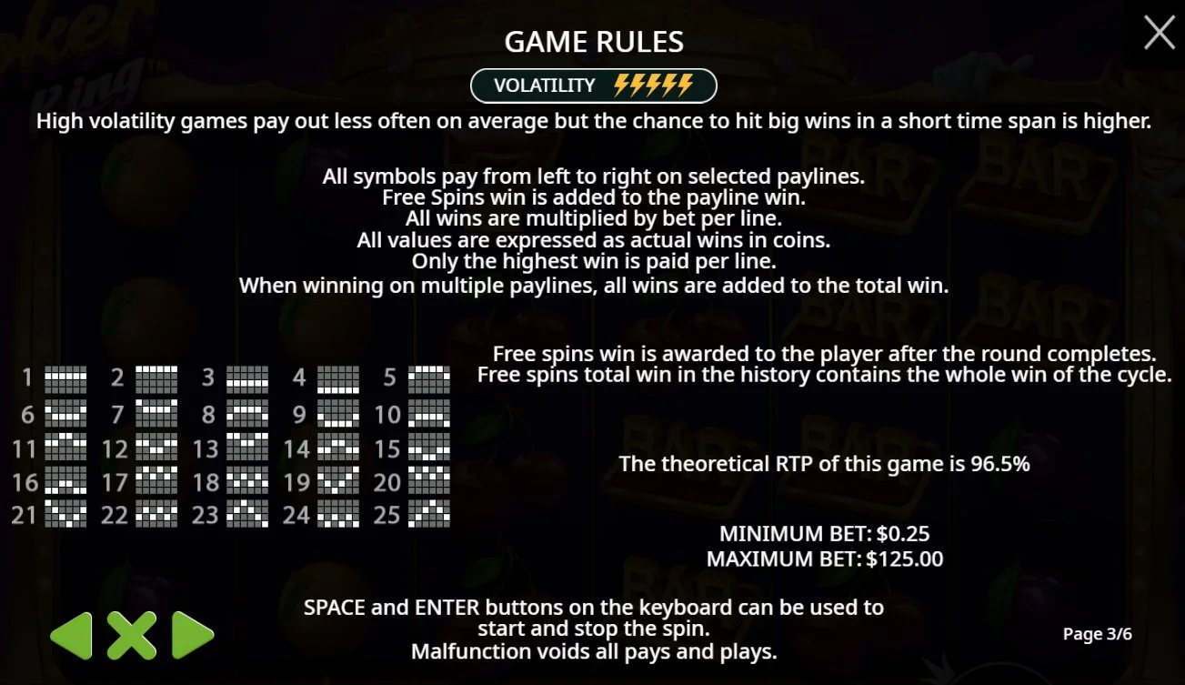 Joker-King-Freispiel-Regeln: 3-6 Scatter lösen 8-20 Spins aus, Gewinndeckel bei 5000x